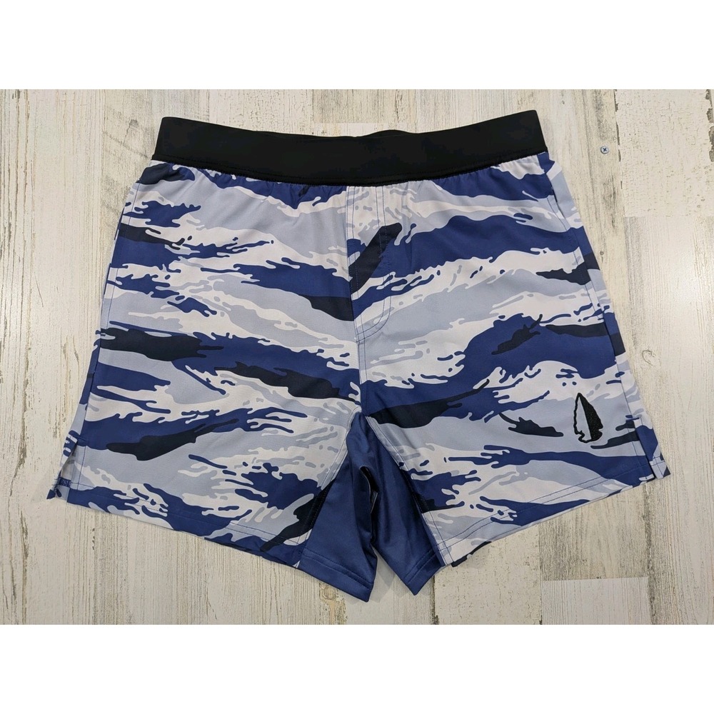 TacHuntFish Shorts Mens Medium Purple Camo Performance Stretch